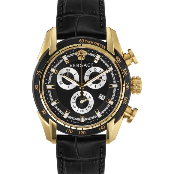 Versace Black 44mm Men's Watch! New!